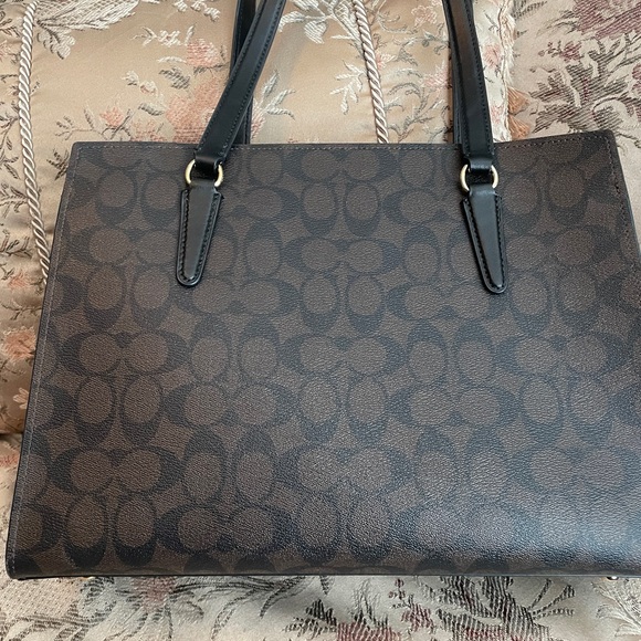 Coach Tatum Carryall In Signature Canvas Brown Black - Picture 7 of 12